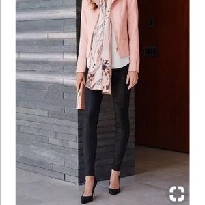 NWT White House Black Market coated black skinny